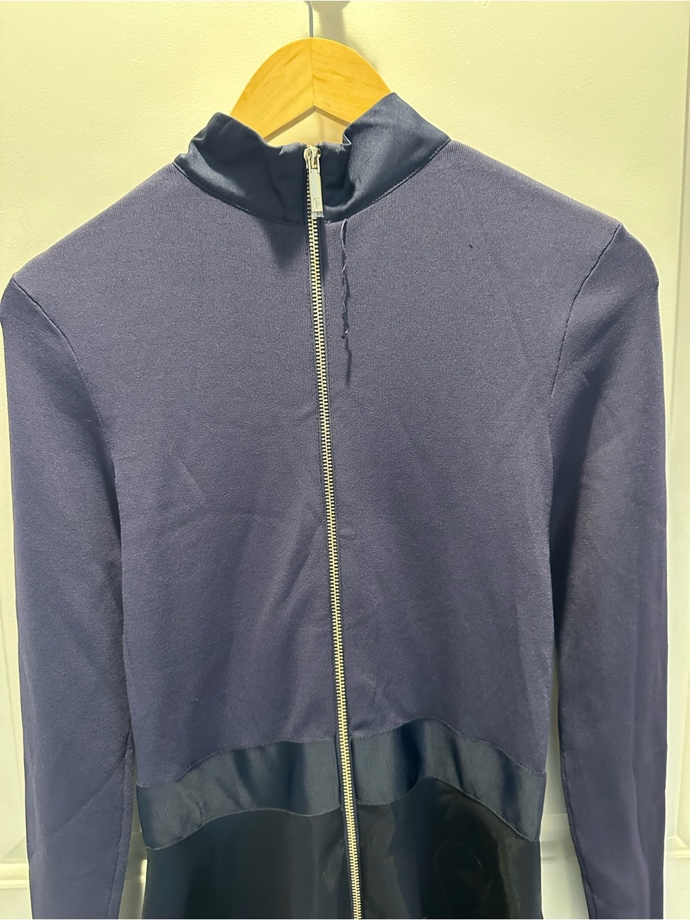 Ted Baker Navy Zip-Up Knit Sweater